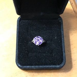 10k yellow gold amethyst ring